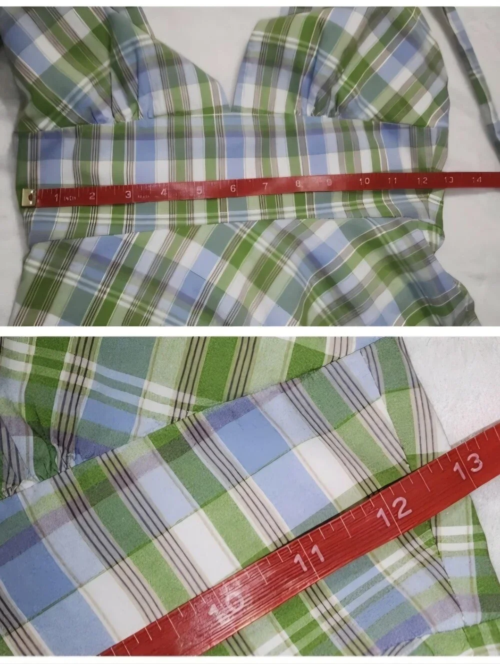 Like NEW  J. Crew Plaid Sundress.  Size 0  Backless halter front. Ties at neck.